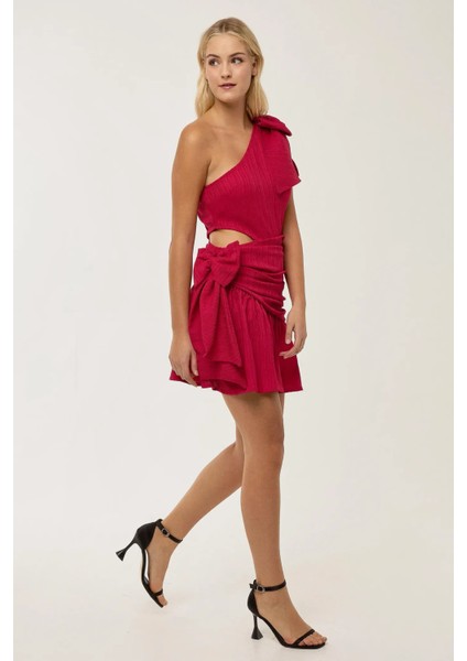 Kadın Kırmızı Fiyonklu Mini Parti Elbisesi Kırmızı modelleri