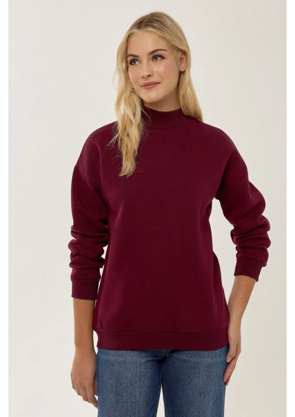 Kadın Regular Fit Örme Sweatshirt Red fiyatları