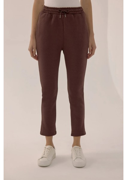 Kadın Kordonlu Dar Kesim Eşofman Altı Brown fiyatları