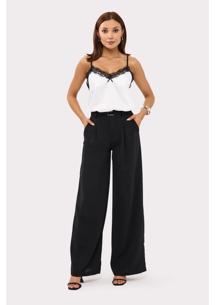 Kadın Dantel Detaylı Dokuma İnce Askılı Üst White fiyatları