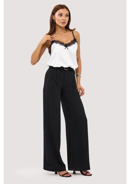 Kadın Dantel Detaylı Dokuma İnce Askılı Üst White fırsatları