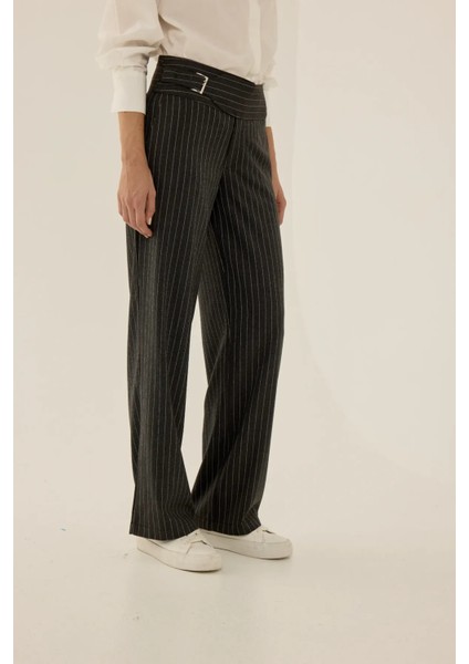 Kadın Jennifer Çizgili Pantolon Gri