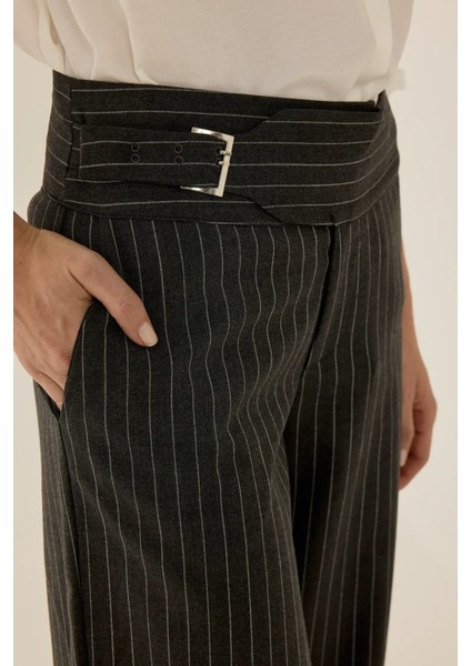 Kadın Jennifer Çizgili Pantolon Gri