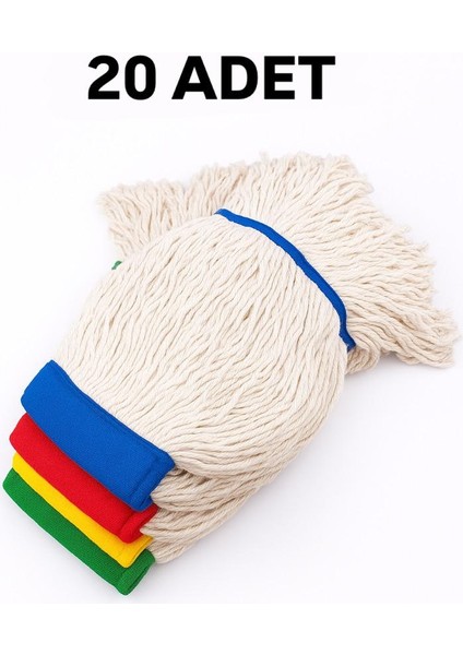 Islak Saçaklı Temizlik Arabası 350 gr Dar Mop Yedeği 20 Adet fiyatları