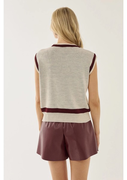 Kadın Kiraz Desenli Süveter Natural fırsatları