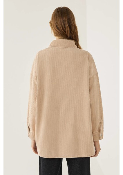 Kadın Oversized Kadife Ceket Natural indirimleri