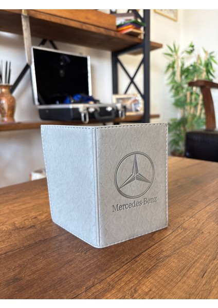 Mercedes Dikişli Araç Ruhsat Kılıfı Kabı Oto Ruhsatlık Araba Ruhsat Koruyucu