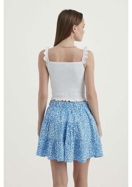 Kadın V Yaka Fermuarlı Crop Top White modelleri