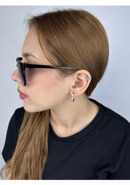 Zirkon Taşlı, Halka, Platinyum Kaplama Paslanmaz Çelik Küpe 544, Gümüş Renk fiyatları