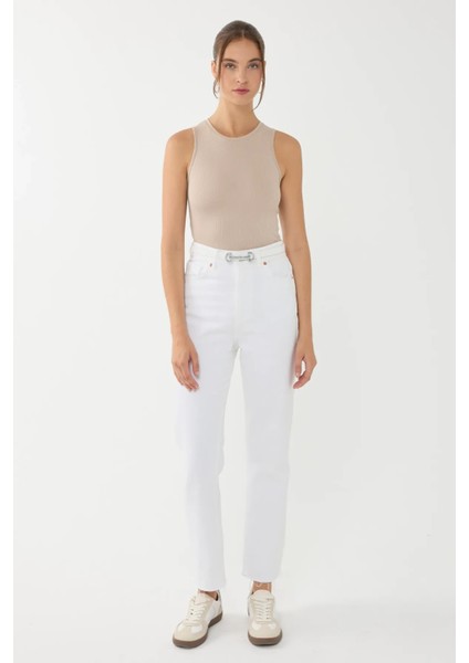 Kadın Basic Crop Top Natural fırsatları