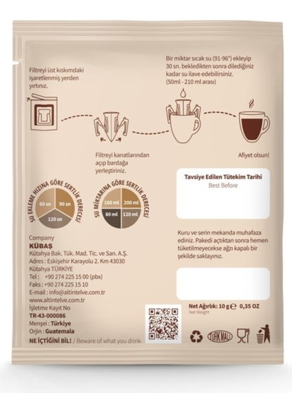 Efsane Pratik Filtre Kahve Seti Etiyopya, Guatemala, Peru, Colombia 10 gr fiyatları
