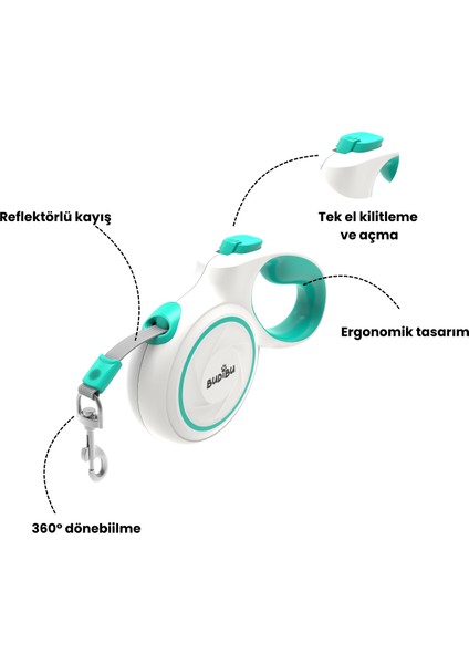 Makaralı Otomatik 5 Metre Geri Çekilebilen Kedi Köpek Gezdirme Tasması 25 Kg (M) modelleri