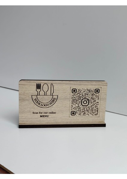 Iban Standı| Hesap Bilgileri Karekod Stant|qr Kod Ödeme Ahşap Masaüstü Çerçeve|menü STANDI|MK5004