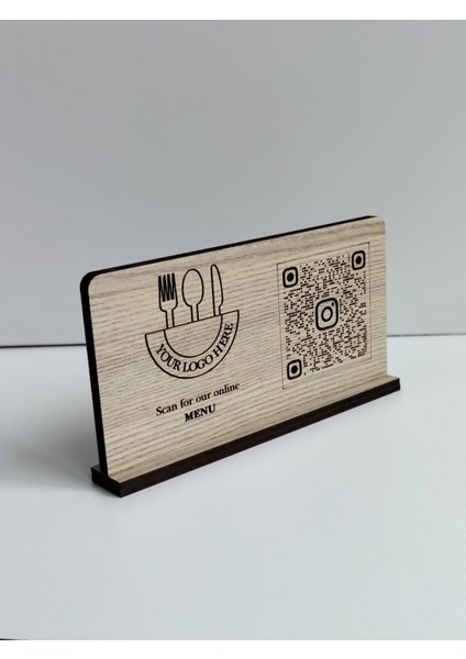 Iban Standı| Hesap Bilgileri Karekod Stant|qr Kod Ödeme Ahşap Masaüstü Çerçeve|menü STANDI|MK5004 fiyatları