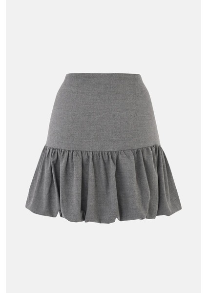 Kadın Balon Mini Etek Gri modelleri