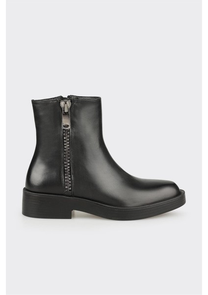 Siyah Deri Kadın Günlük Bot