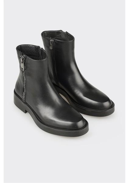 Siyah Deri Kadın Günlük Bot fiyatları