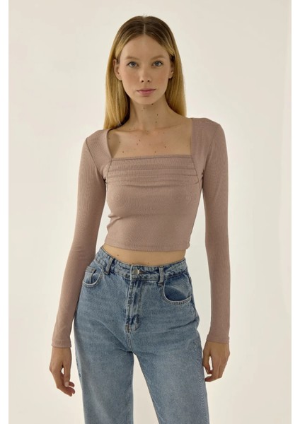 Kadın Kırışıklıklı Bluz Natural modelleri