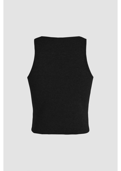 Kadın Düğme Detaylı Crop Üst Black modelleri