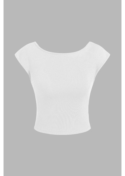 Kadın Sırtı Açık Crop Top Beyaz fiyatları
