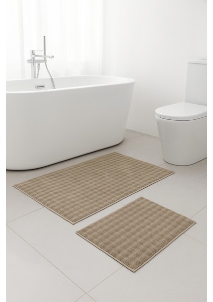 Pamuk Banyo Paspası 2 'li Set, Kaymaz Taban,banyo Paspası Klozet Takımı, Yıkanabilir, Yumuşak 60X100/40X60 cm fiyatları