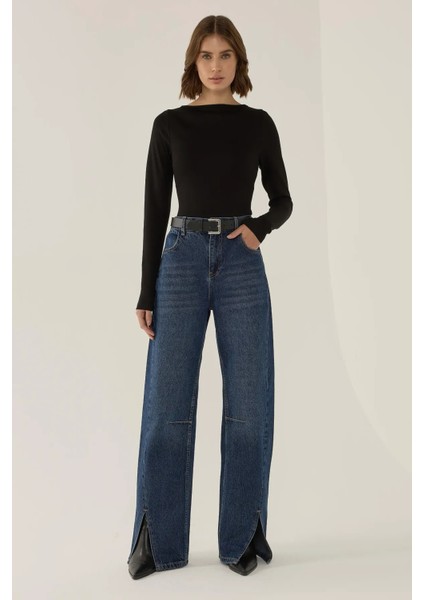 Kadın Dushku Kayık Yaka Uzun Kollu Siyah fırsatları