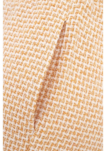 Kadın Tweed Şort Kehribar Sarısı