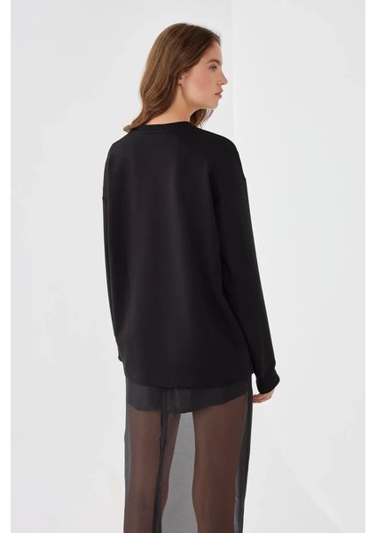Kadın Siyah Sweatshirt Black fırsatları