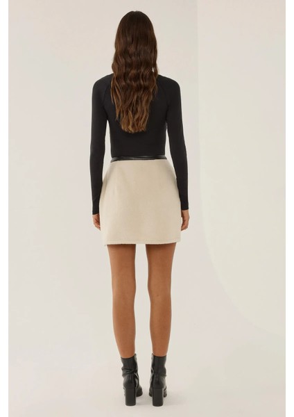 Kadın Kemerli Mini Etek Natural fırsatları