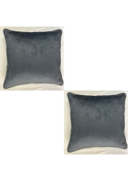 Kadife Biyeli Kırlent Kılıfı 40X40 2li