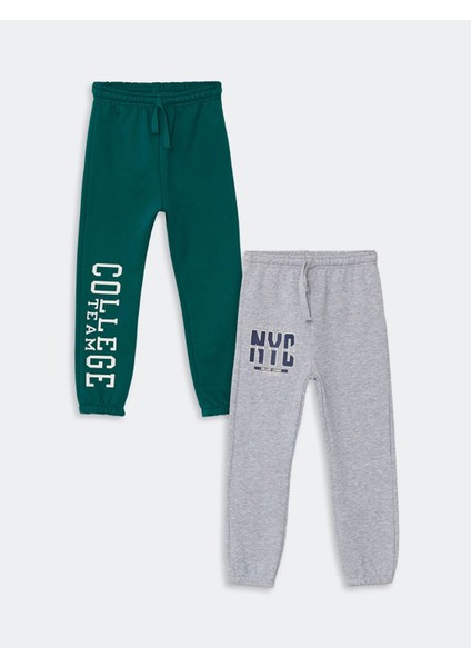 Lcw Kids Yeşil Beli Lastikli Kalın Erkek Bebek Jogger Eşofman Alt 2'li