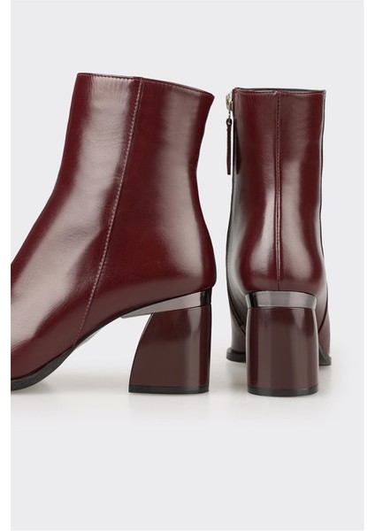 Bordo Deri Kadın Klasik Bot fırsatları