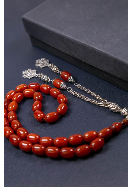 12*9 mm Eskitme Model Sıkma Kehribar Tesbih