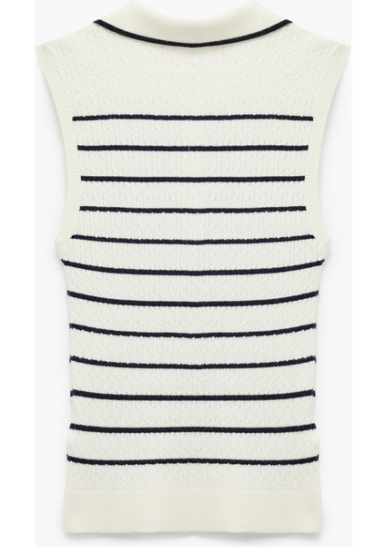 Yarım Düğmeli Polo Yaka Triko Kolsuz Bluz fiyatları