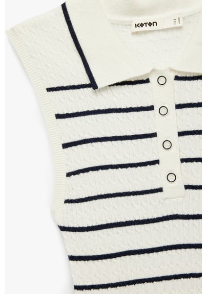 Yarım Düğmeli Polo Yaka Triko Kolsuz Bluz modelleri