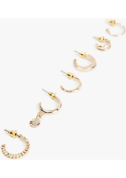 Taş Detaylı 6'lı Halka Küpe Seti fiyatları