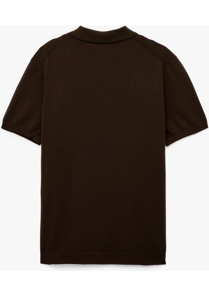 Regular Fit Düğmeli Polo Yaka Pamuklu Kısa Kollu Triko Tişört fırsatları