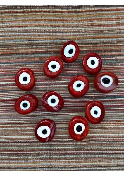 10 Adet Danagöz Delikli Cam Nazar Boncuğu. El Yapımı. Ebat 1,5 cm ~ 2,5 cm Arası.