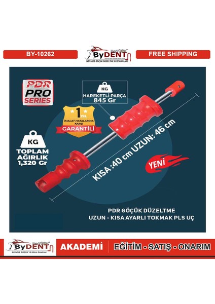 Pdr Göçük Düzeltme Tokmağı Vurdurma Uzun Kısa Ayarlı Plastik Uç 1,320 gr