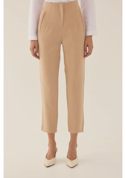 Kadın Yüksek Bel Cigarette Pantolon Natural indirimleri