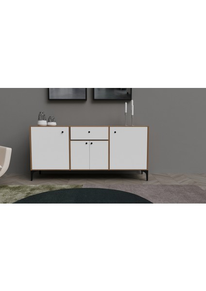 Nara Konsol Çok Amaçlı Dolap Ceviz&beyaz modelleri