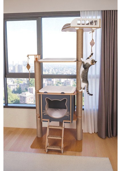Xl Vip Dubleks Katlı Kedi Evi