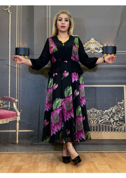 Abiye Elbise,çiçekli,şifon ve Saten,etekli Elbise,yüksek Kaliteli,el Işlemeli Taş,astarli,desenli fırsatları