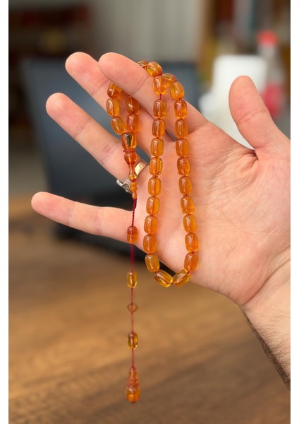 Mahmut Karak Imzalı Kapsül Sıkma Kehribar Tesbih