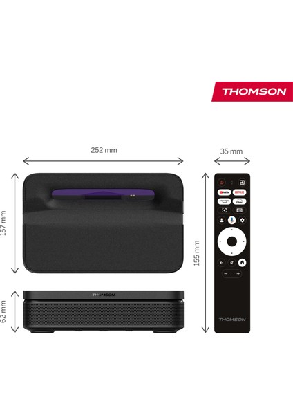 Sirius Laser Full HD 4K Destekli 100" Dahili Bataryalı Taşınabilir Projeksiyon Cihazı Google Tv Sertifikalı 600 Ansı Lumen - PG55B fiyatları