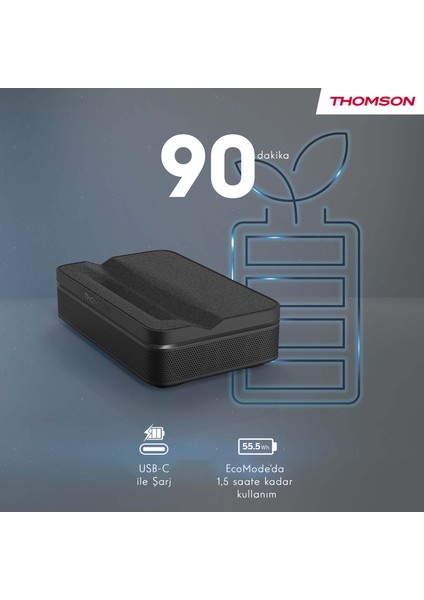 Sirius Laser Full HD 4K Destekli 100" Dahili Bataryalı Taşınabilir Projeksiyon Cihazı Google Tv Sertifikalı 600 Ansı Lumen - PG55B modelleri