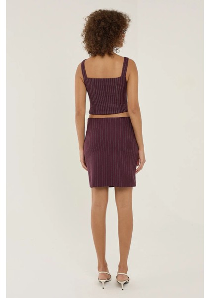 Kadın Çizgili Mini Etek Red fırsatları