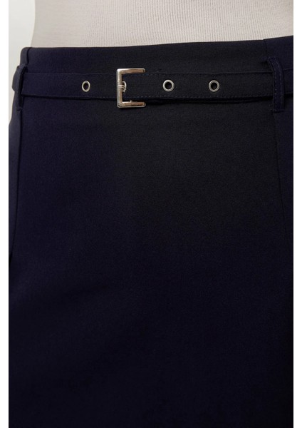 Kadın Kemerli Mini Şort Etek Blue modelleri