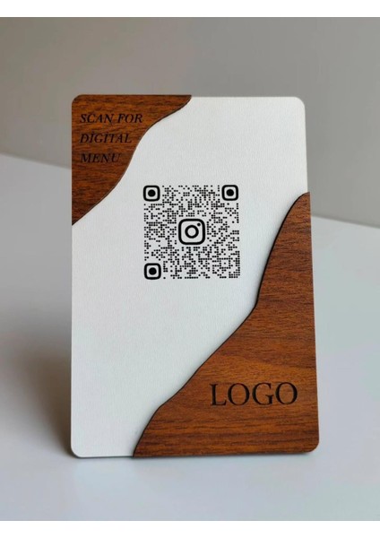 Iban Standı| Hesap Bilgileri Karekod Stant|qr Kod Ödeme Ahşap Masaüstü Çerçeve|menü STANDI|MK5005 fiyatları