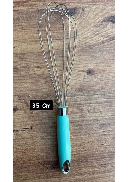 Paslanmaz Çelik Metal Çırpma Teli – Yumurta, Kek ve Hamur Karıştırma Mutfak Aleti 35 cm